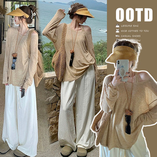 in stock Maternity Dress Spring New Thin Sunscreen Long-sleeved T-shirt suit Lazy Style Stacked-up Sling Three-piece Set