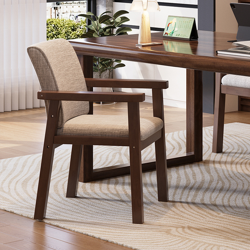 Solid Wood Computer Chair Home Living Room Dining Table Chair Leisure Back Chair Study Office Chair Armrest Study Chair Writing Chair