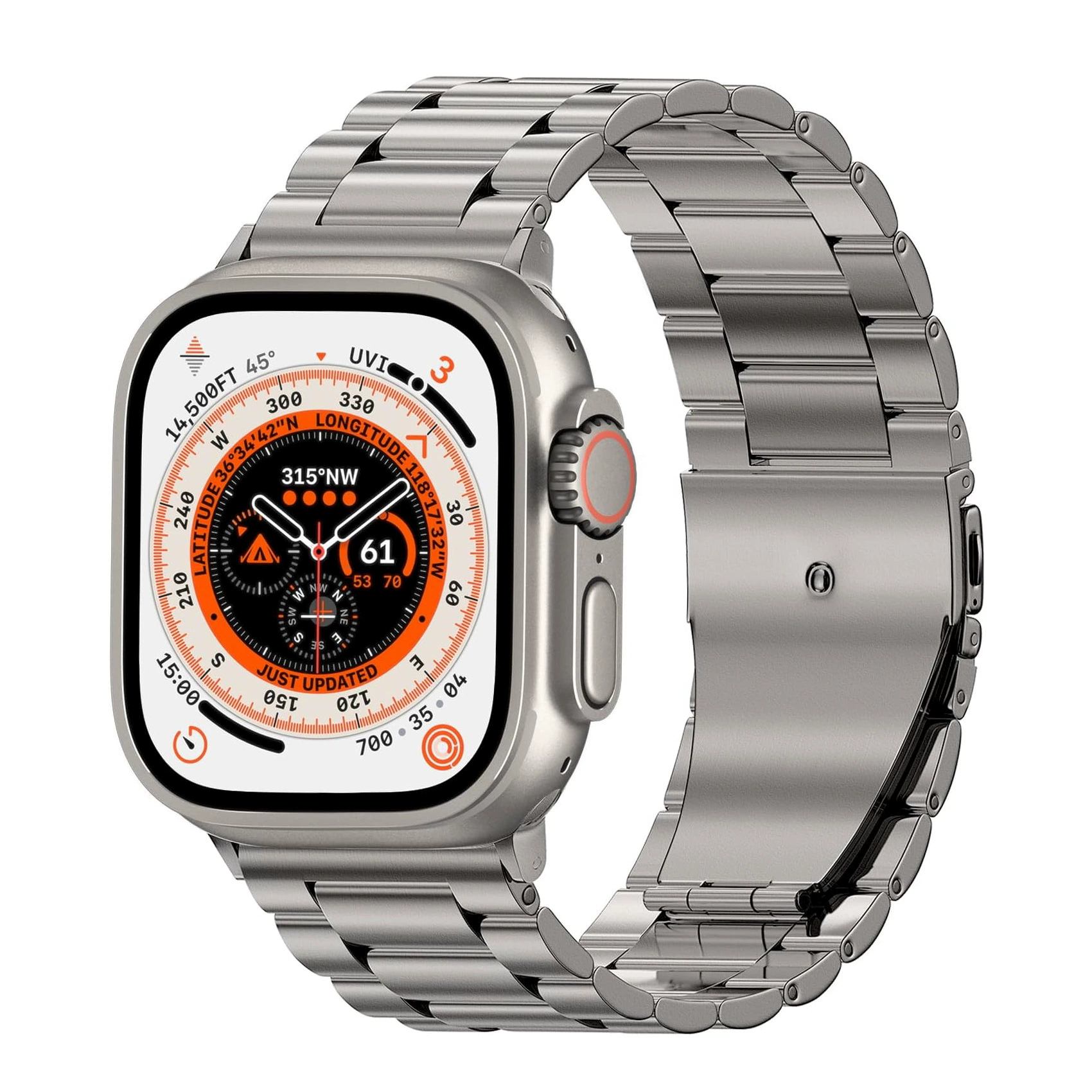Титановый ремешок Sanzhu из титанового сплава, подходит для Apple Watch 10 / Ultra2, титановый браслет для Apple Watch