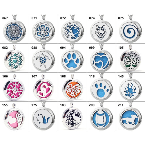 Factory stainless steel hollow aromatherapy pendant foreign trade 316L titanium steel magnet essential oil perfume necklace wholesale