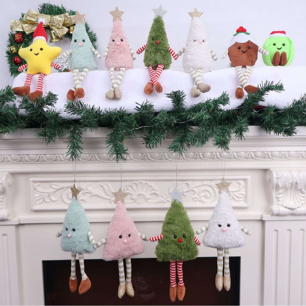 Decoraciones navideñas transfronterizas lindas muñecas de peluche para el hogar adornos de muñecas de tela muñecos de peluche en stock