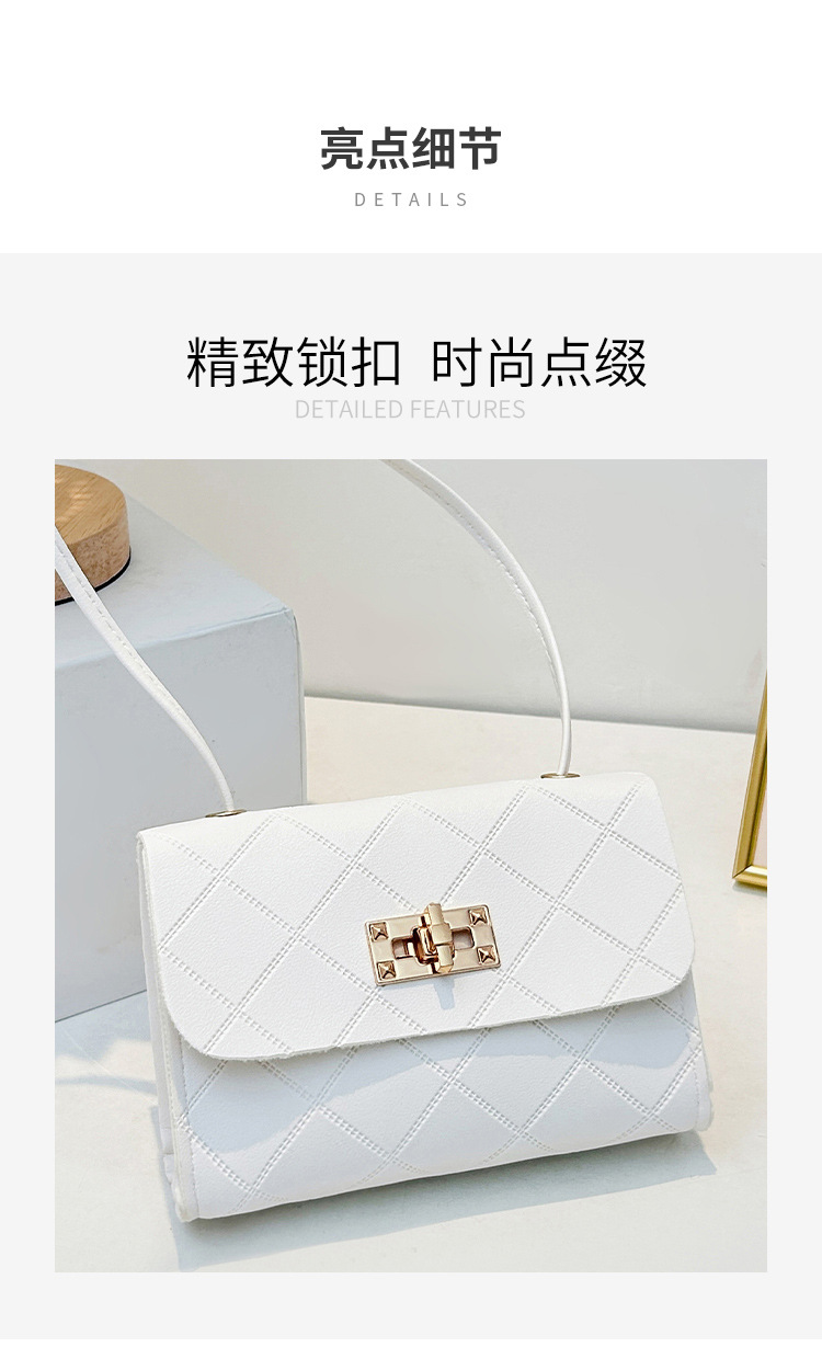 2024 neue diamantgeprägte kleine quadratische Tasche mit Schloß und Trageriemen tägliche einfache Geldbörse für Kleingeld modische kleine Tasche Dropshipping
