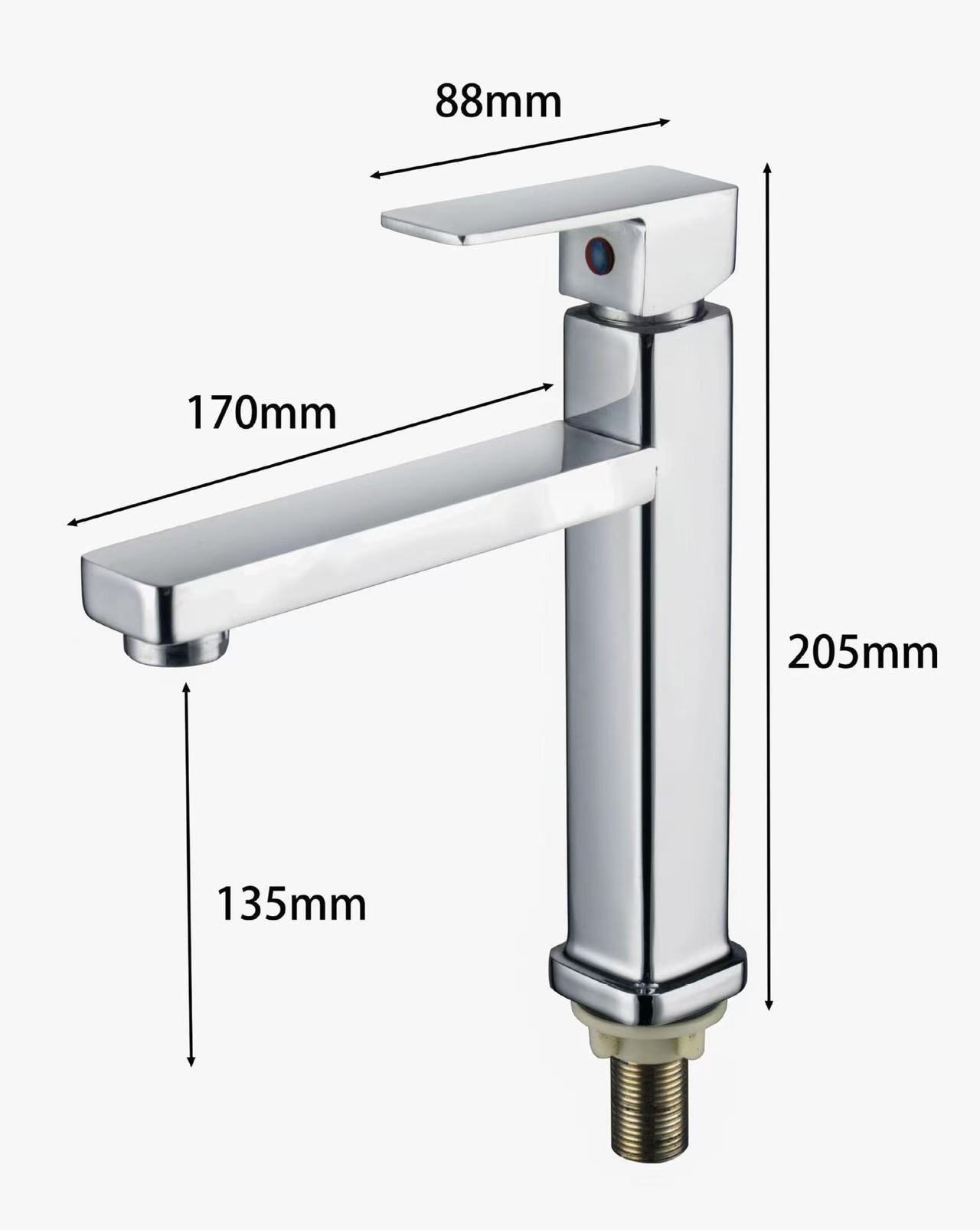 Cross-border zinc alloy square single-cooling faucet, washbasin, bathroom countertop basin, and high single-cooling faucet undefined