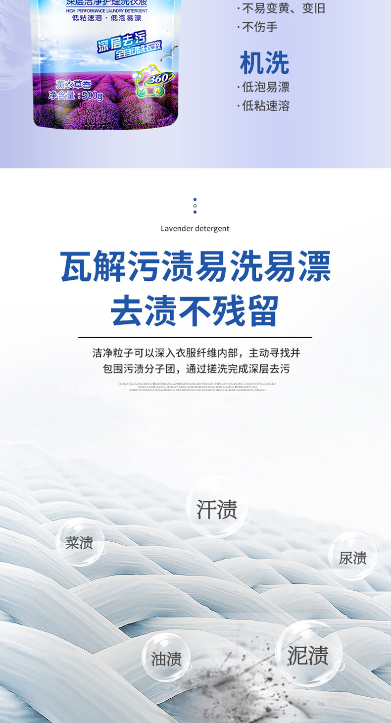 洗衣液批发厂家薰衣草香氛洗衣液留香礼品电商日化品一件代发包邮详情5