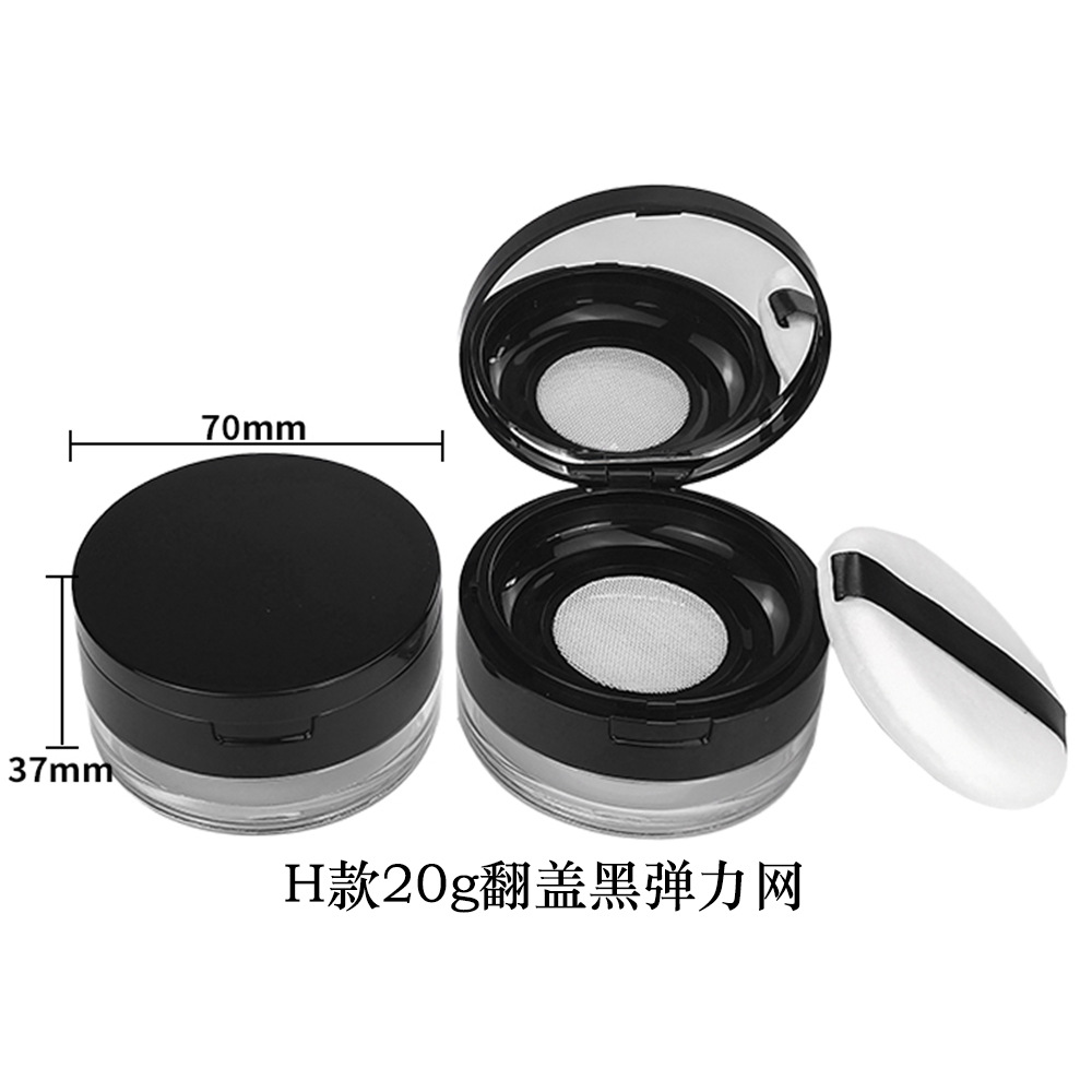 Materiales de embalaje para polvos sueltos en stock: caja dispensadora de polvo suelto ultrafina con tapa abatible y malla elástica grande, para 8g, 15g, 20g.