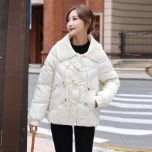 羽绒棉服女冬季新中式盘扣国风女装2023新款显瘦大翻领短款外套女