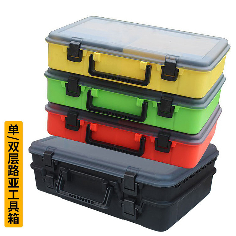 J Luya Caja Individual Doble capa Luya mar pesca caja de almacenamiento Negro gran capacidad Luya caja al por mayor