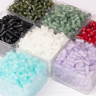 6x 12mm imitation jade colored glaze beads DIY jewelry bracelet slub tube beads factory accessories jewelry manufacturers wholesale