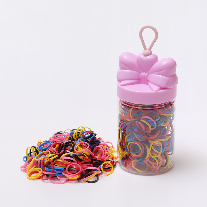 Gomas para el pelo infantiles en envase – negras, gruesas, no dañan el cabello