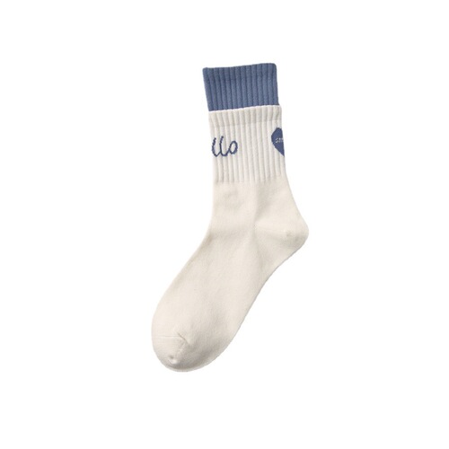 Trendy brand socks, women's socks, Korean Dongdaemun sports socks, double-layer splicing, simple couple men's ins trend mid-tube socks