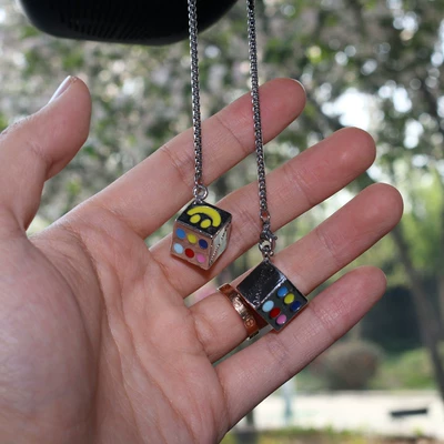 Car Metal Dice Ornament – Car hanging - color-dice-car-hanging