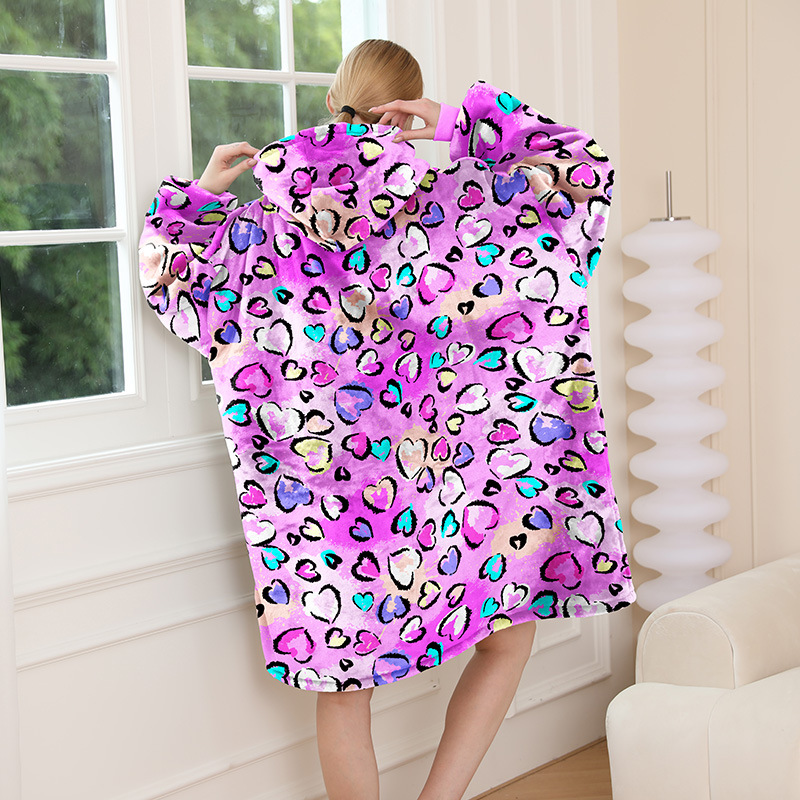 Nuevo engrosado perezoso pullover TV manta al aire libre a prueba de frío cálido Camisón con capucha de lana de algodón caliente se puede personalizar