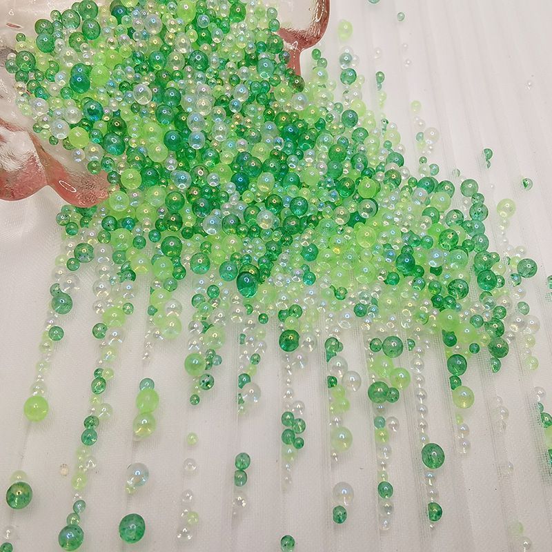 玻璃气泡珠无孔幻彩圆珠泡泡珠透明美甲微珠流沙笔刀填充DIY材料|undefined