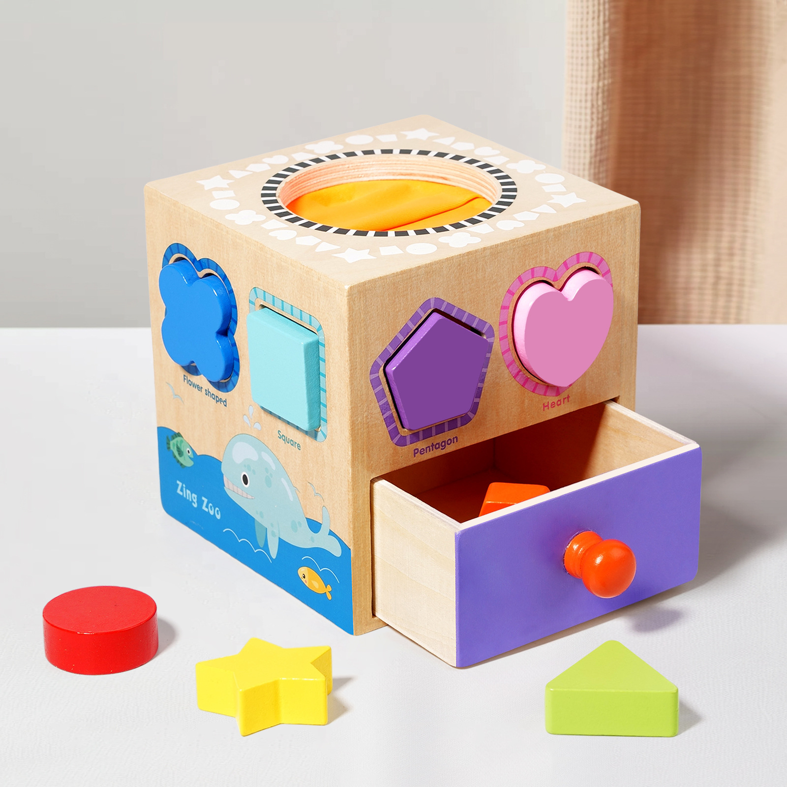Forma emparejada caja de inteligencia cognitiva de color juguetes de madera para niños educación temprana para bebés Montserrat multifuncional bloque de construcción de puzzle
