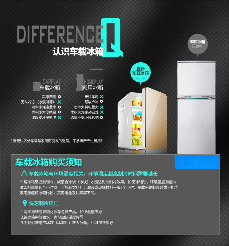 Mini refrigerator for home, dormitory, car, office, student use, small freezer