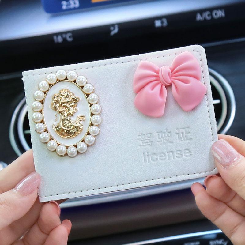 Licencia de conducir de automóvil de alta calidad, funda para tarjeta, funda de cuero, licencia de conducir femenina, personalidad creativa, funda protectora para licencia de conducir, bolsa de seis posiciones para tarjetas