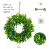 Customized hemp rope+hook simulation plant flower ring cross -border home doors and windows hanging decoration simulation green plant fake flower ring