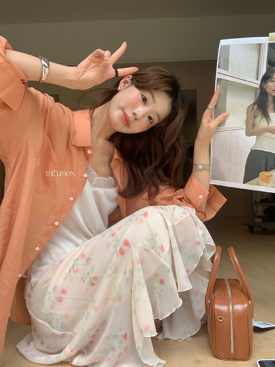 Áo sơ mi nữ tay dài chất liệu tencel phong cách lười biếng ấm áp — Vàng nhạt, xanh lam, Xanh lá cây nhạtcolor, màu hồng chi tiết 28
