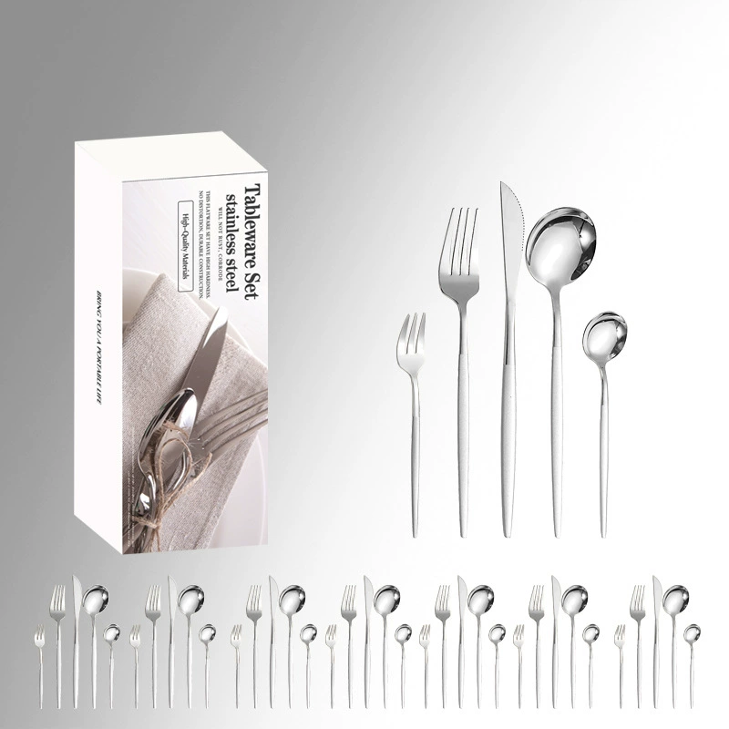 Tableware stainless steel, set, Amazon, 40 pieces