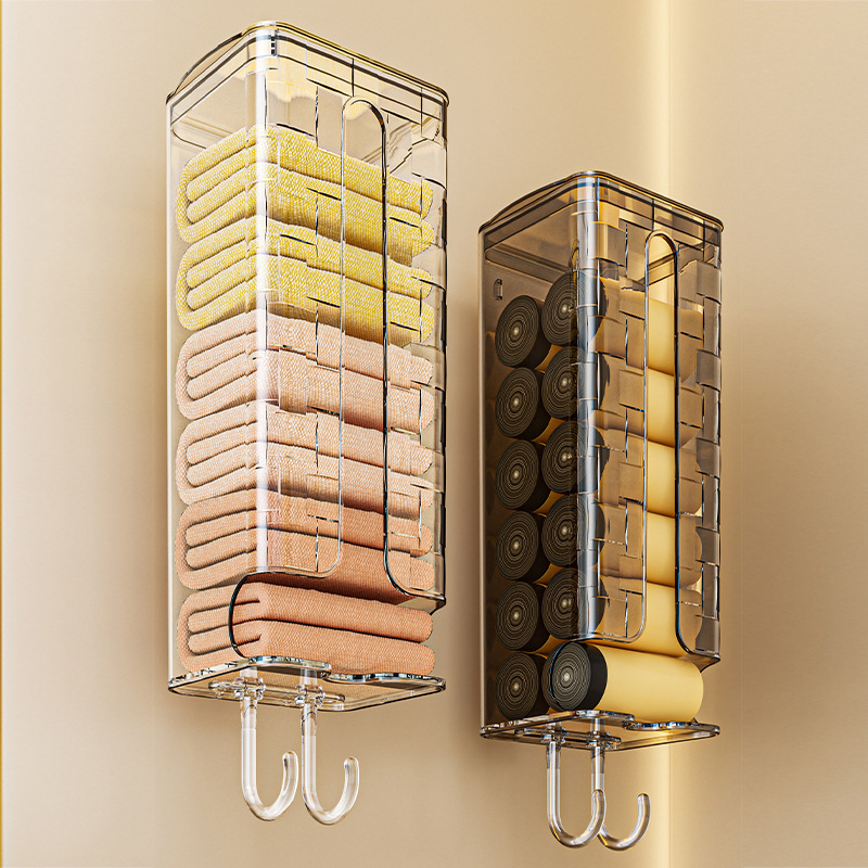 下着収納ケースタンス穴なし壁掛け靴下ストッキング収納ケース下着大容量ティッシュ収納バスケット|undefined