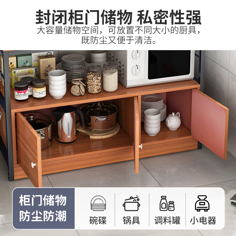 Mesa de cocina simple casa de alquiler mesa de cocina gabinete del hogar mesa de corte de verduras horno de microondas armario multicapa estante de almacenamiento