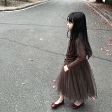 2025春秋女童套装 儿童柔软舒适长袖绑带上衣蓬蓬纱裙半裙套装