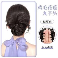 鸡毛花苞头假发女抓夹丸子头千金自然蓬松盘发器麻花辫假发发包