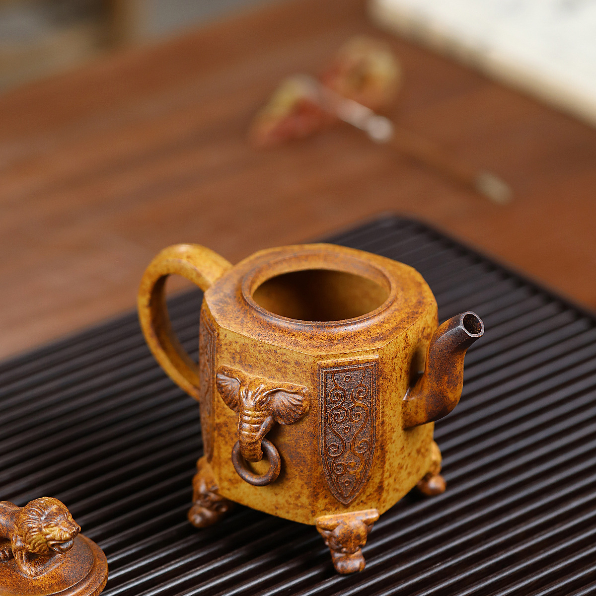 Gulong Kiln Dry Mizhan Восемь квадратных скульптур высокого класса Yixing Zisha Gongtang прямая доставка источника чайного сервиза
