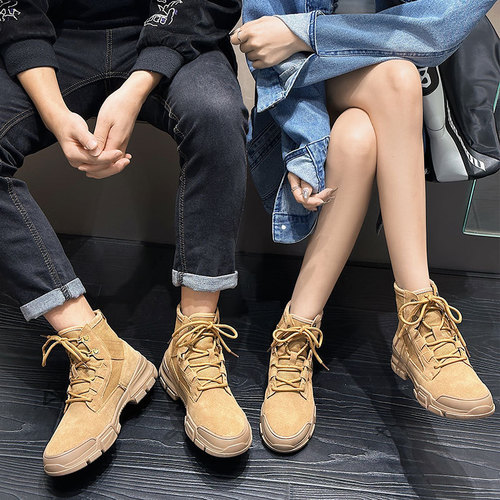 Canvas shoes  new fashion women's boots winter high-top couple's short boots British style casual Martin boots men's shoes
