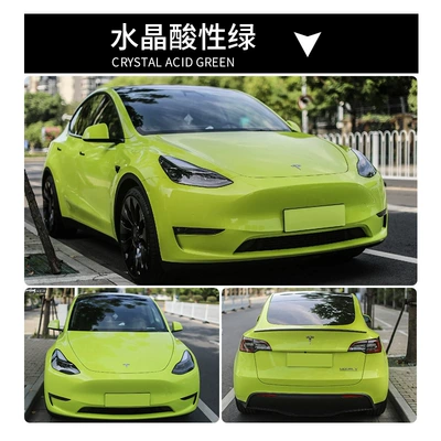 Auto Color Change Film, Oolong Milk Tea Pink, Self-Healing for Car - crystal-acid-green-pvc-paper-low-152165m