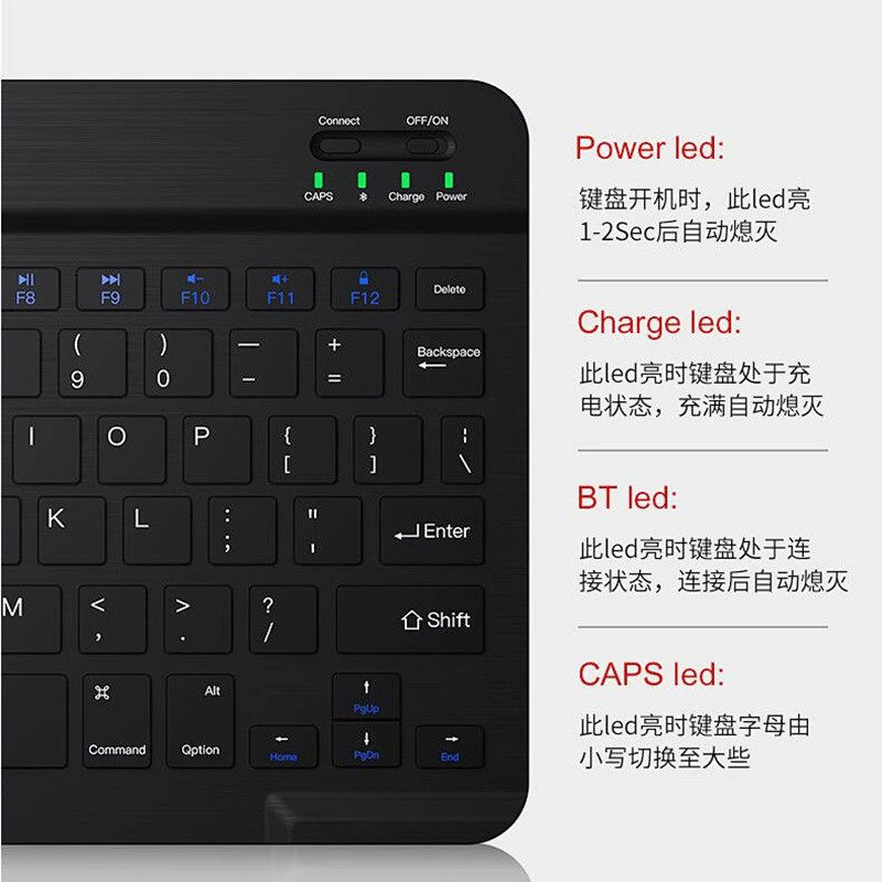 Многоязычная Bluetooth-клавиатура (таиландский/русский/западные языки), компактная, шелкографская печать, универсальная для телефона и планшета