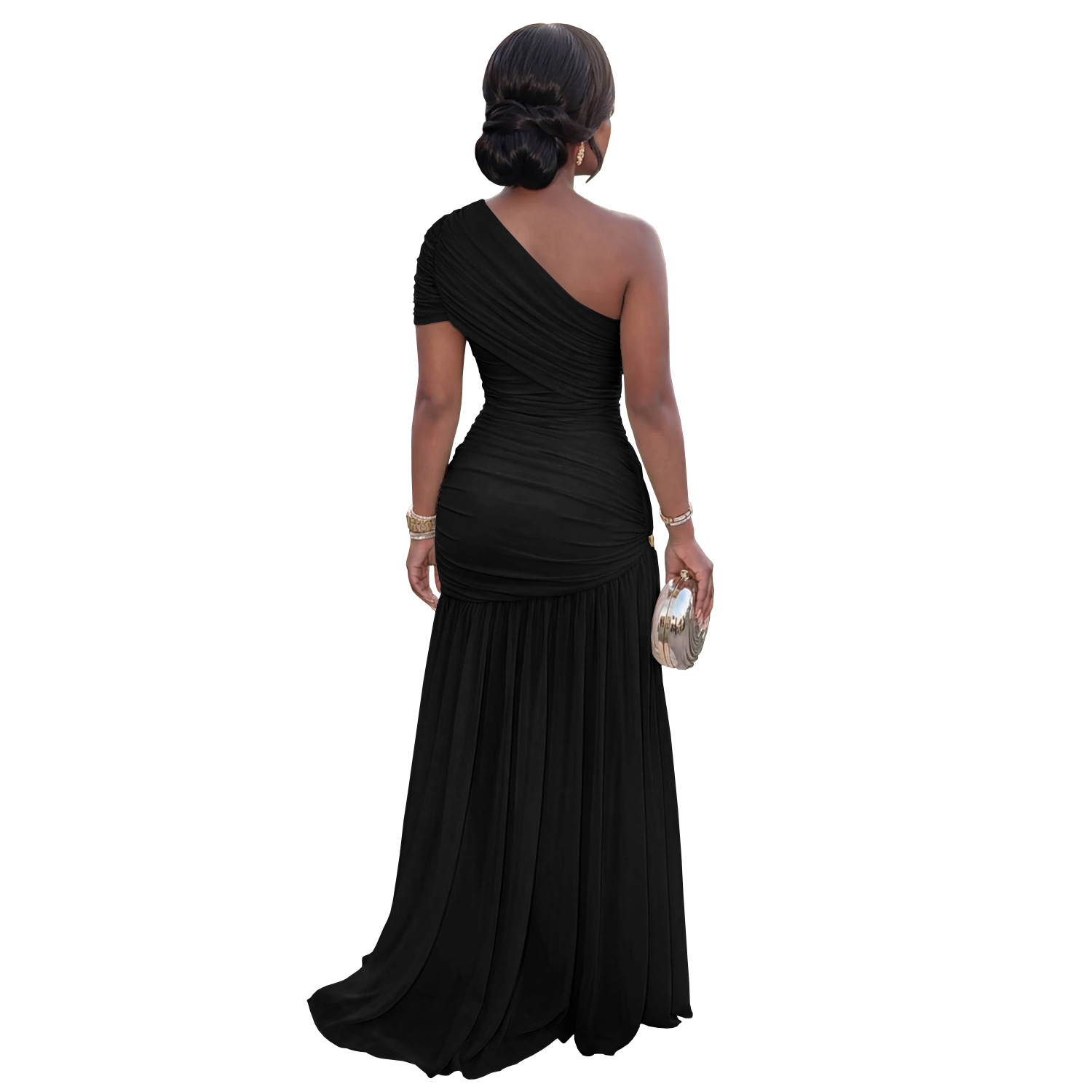 Modisches Damen Kleid Mit Asymmetrischem Ausschnitt Sexy_voghion.com