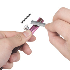 Cylindrical metal pencil sharpener box set wooden brow pencil metal pencil sharpener double-sided U-shaped card slot brow pencil sharpener