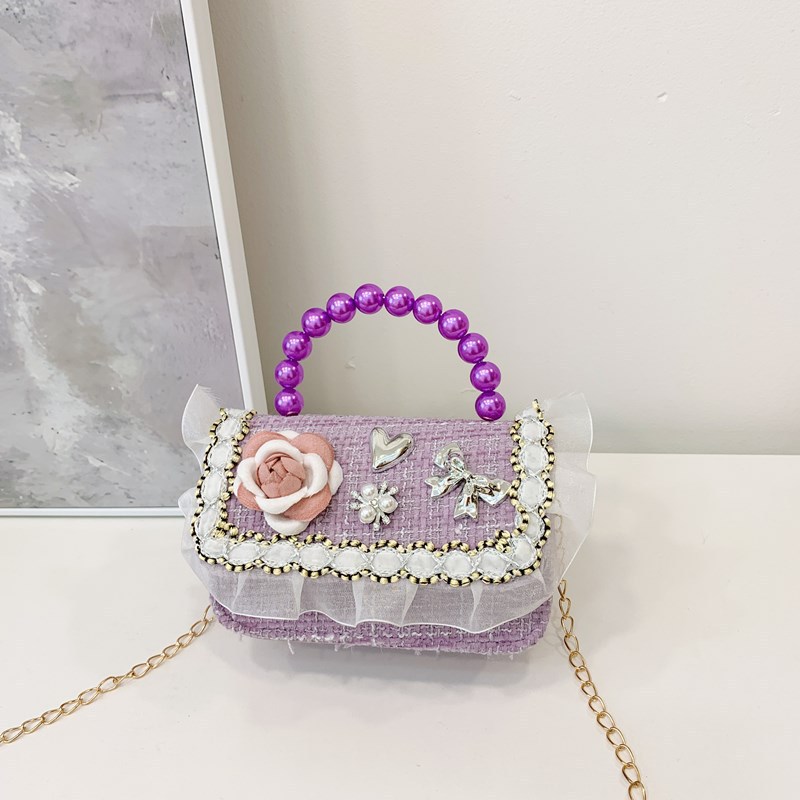 Niña tween pequeña bolsa de hombro arco encantadora princesa mochila de perlas de aire extranjero para niños bolsos lotes