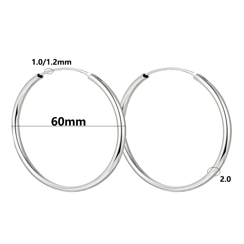 Hoop earrings, 60mm