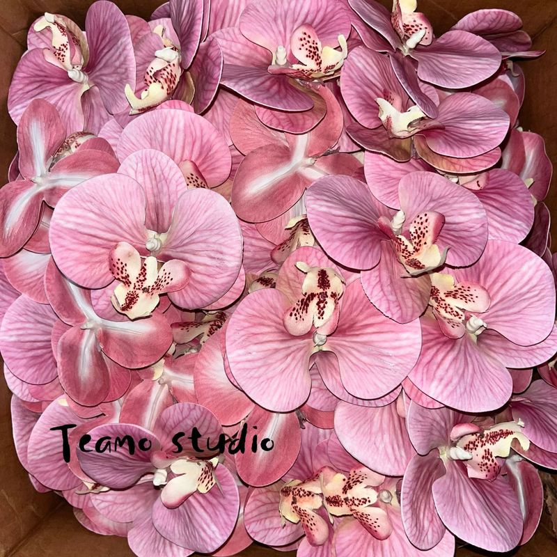 Phalaenopsis artificial flower gift 3D printing film high quality flower head decoration style LV Fu exquisite wedding