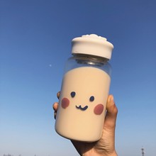 塑料杯ins可爱少女心日系学生水杯子简约创意高颜值便携透明茶杯