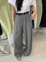 Old Money Style Women's Wide-Leg Trousers 2026 Spring/Summer New Arrival Drapey Loose Slim-Fit Casual Saber-Leg Sickle Pants