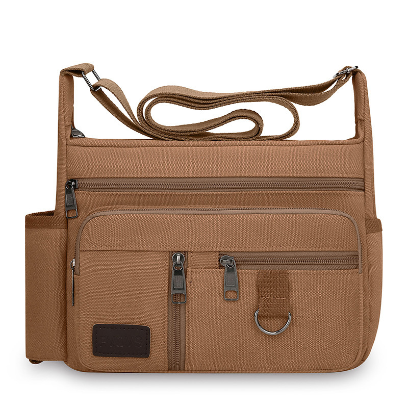 Bolso bandolera de gran capacidad de nuevo estilo para hombre, bolsa de lona de viaje de ocio con taza de agua multifuncional