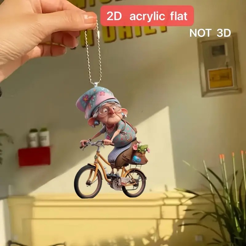 Nuevo acrílico plano transfronterizo personalidad creativa perro decoración colgante espejo retrovisor de automóvil llave decoración colgante