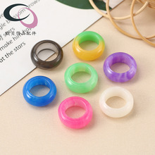 树脂晕染仿玉平安扣跑环配饰新中式手链项链吊坠装饰diy饰品配件