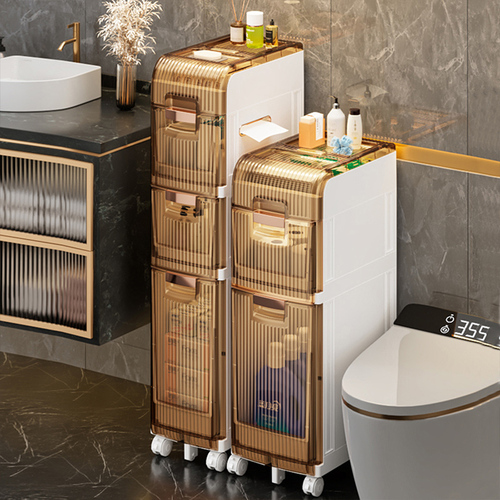 缝隙收纳柜卫生间厕所夹缝置物架洗手间浴室抽屉式储物柜子落地