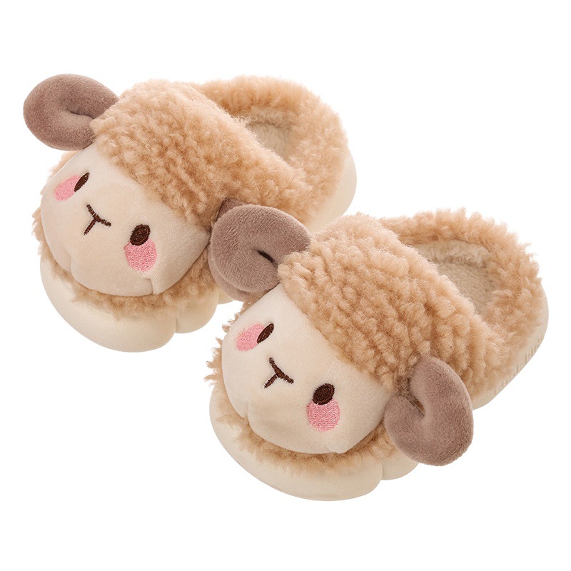 Zapatillas de algodón para niños niñas de invierno niños bebés casa interior Bebé antideslizante bolsa de felpa talón zapatos de algodón invierno