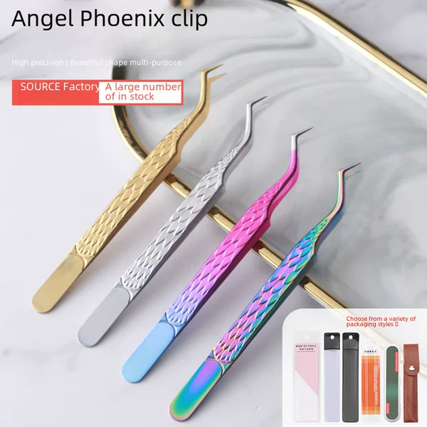 New Eyelash Artist Grafting Eyelash Tweezers High-Precision Safe Professional Flowering Clip Stainless Steel False Eyelash Tweezers