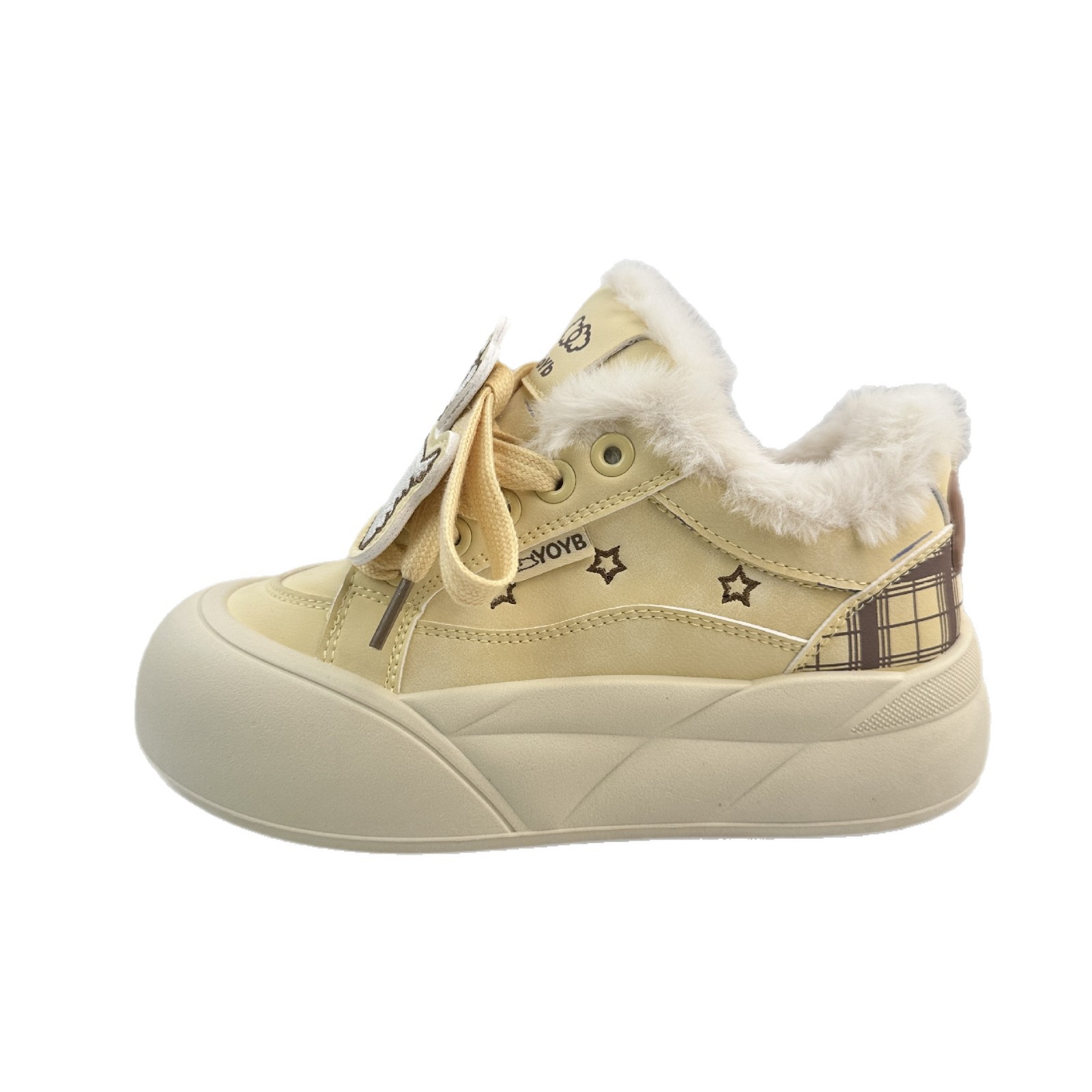 Zapatos de patineta coreanos de invierno de 2025 adicionados zapatos de lona de fondo grueso para mujeres nicho lindo zapatos de pan image 5