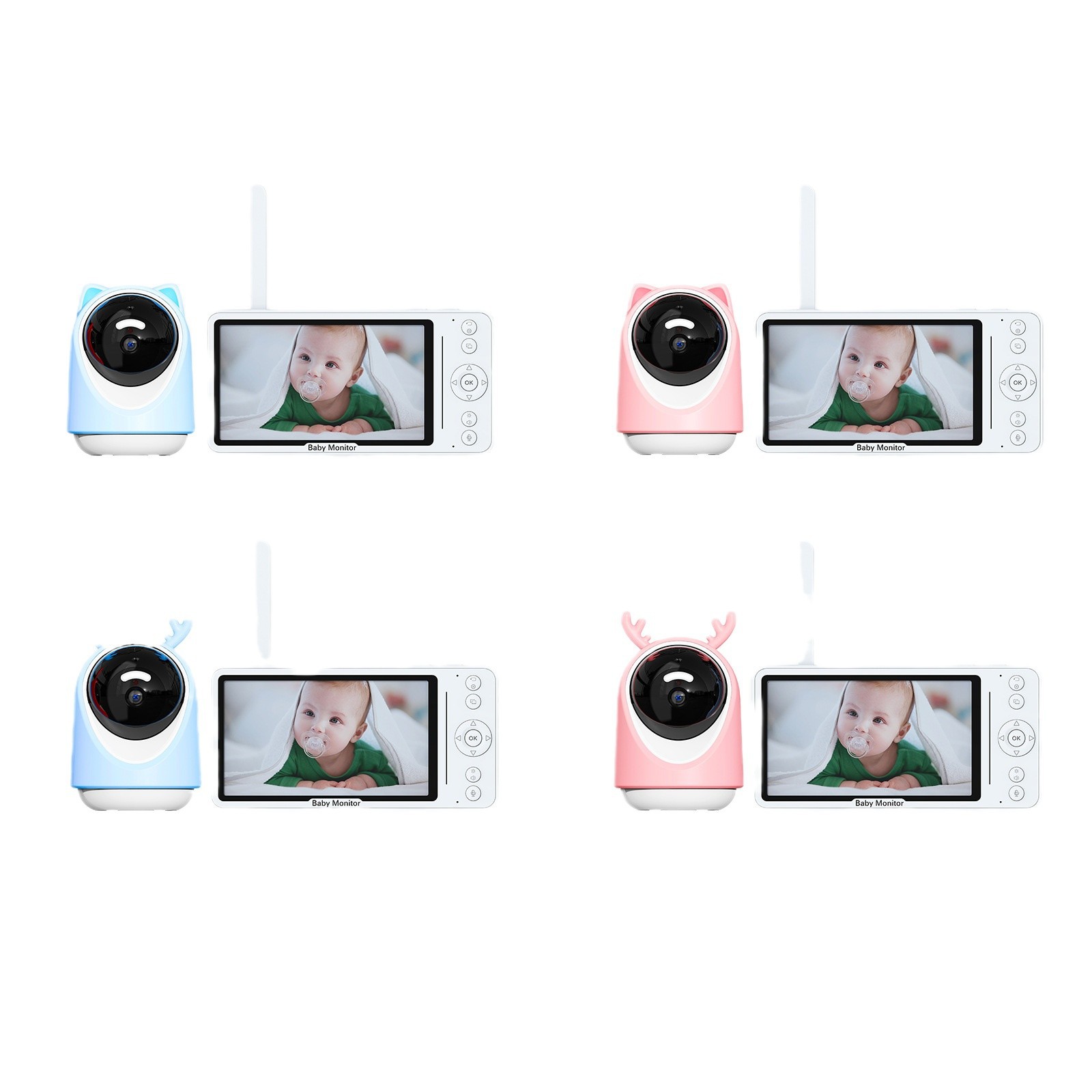 Monitor Inteligente para Bebés de 5 Pulgadas con Cámara FHD, con Función de Giro e Inclinación y Kit de Monitoreo de Pantalla, para Cuidado Infantil