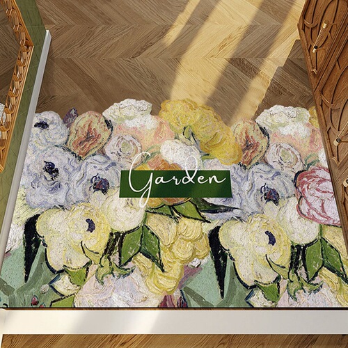 Van Gogh's oil painting can be cut into the home floor mats, entrance doors, wire loop foot mats, door non-slip door mats, home carpets