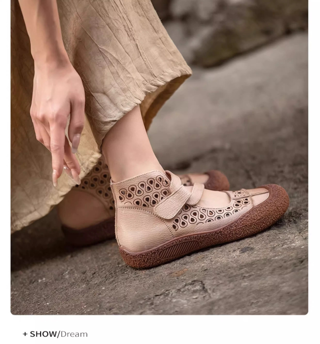 Women's Retro Comfortable Low Cut Shoes Breathable Slip-on Casual_voghion.com
