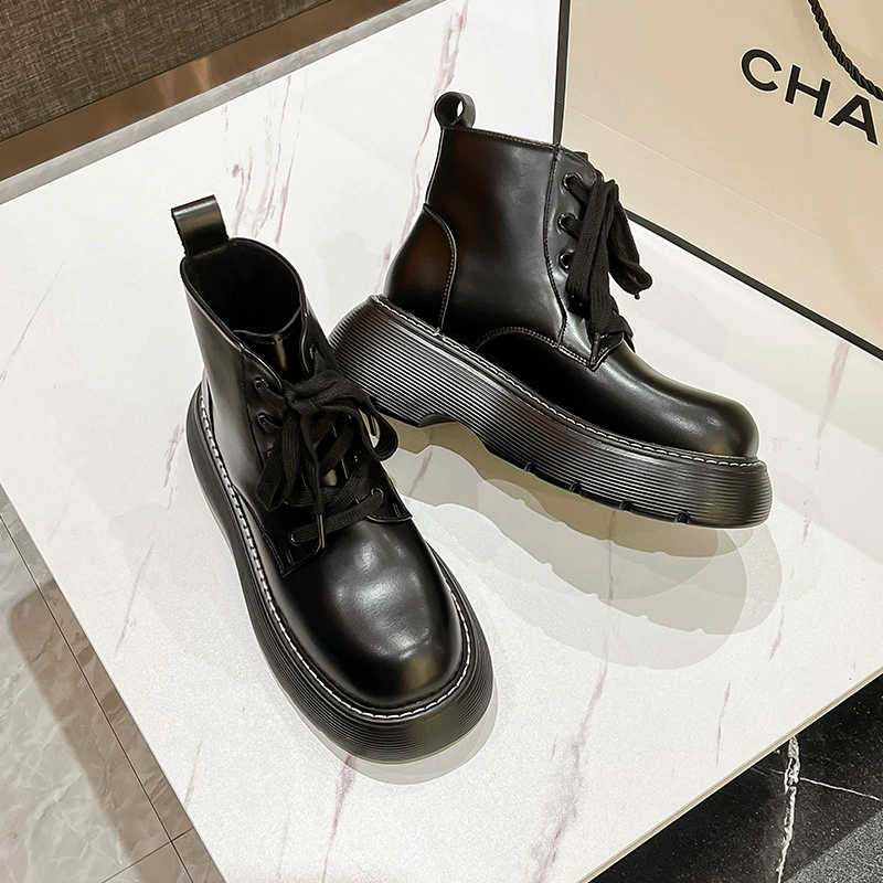 Ботинки Martens демисезонные с платформой, натуральная кожа, 2024, размеры 34–40