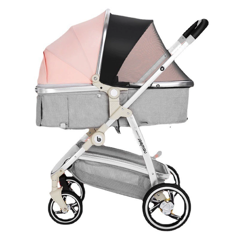 Folding children's stroller with seat for new born, can sit and lie